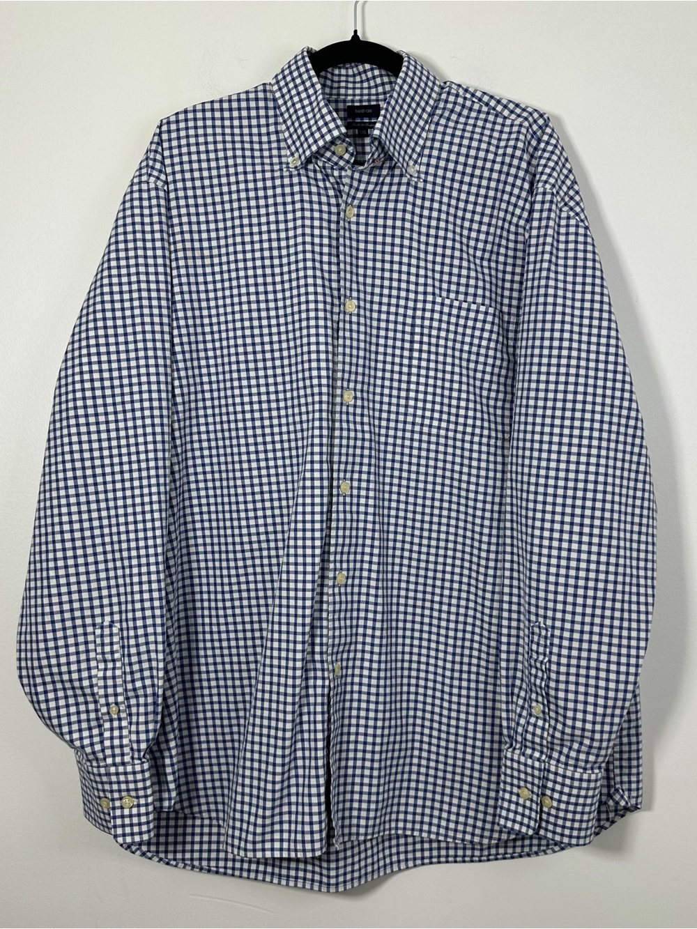 David Chu Men’s XXL Gingham Button Down Shirt 100% Cotton
